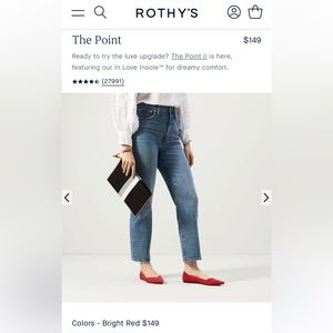 🛍️ NEW Rothy’s SIZE 7 Chili Red pointed toe flat shoe the point comfortable